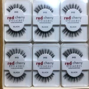 Box of 12 Lashes 100% Human Hair red Cherry #48